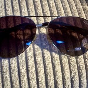 Quay Aviator Sunglasses with Dark Brown Lenses